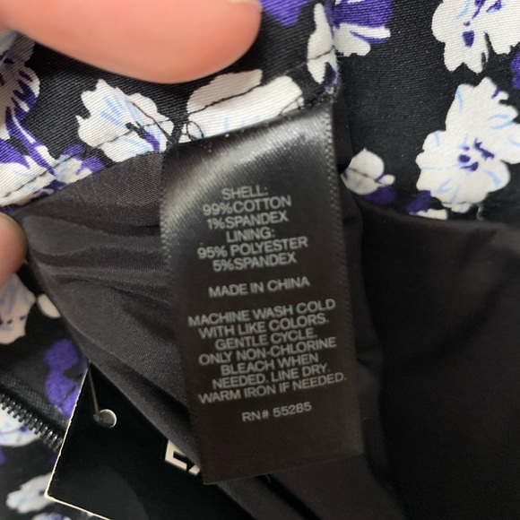 Express Black, White, Purple Floral Pencil Skirt - Picture 3 of 3
